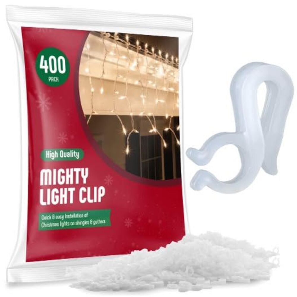 Christmas Light Clips - [Set of 400] Mini Light Clips For Christmas Lights - Lig